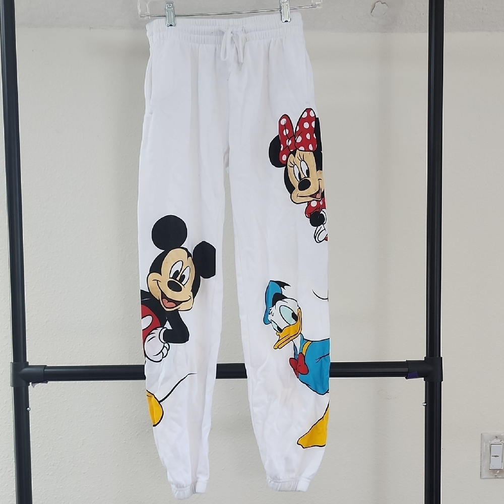 Disney White and Red Sweatpants with Classic Characters